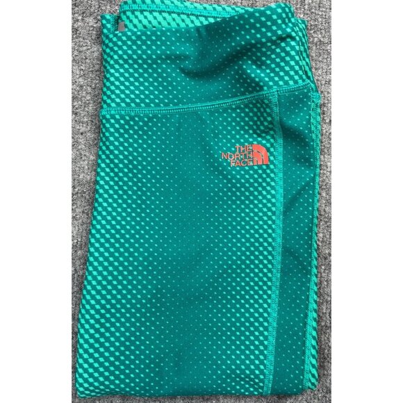 The North Face Women's Athletic Leggings S/P Turquoise Patterned Compression Fit - Picture 6 of 6